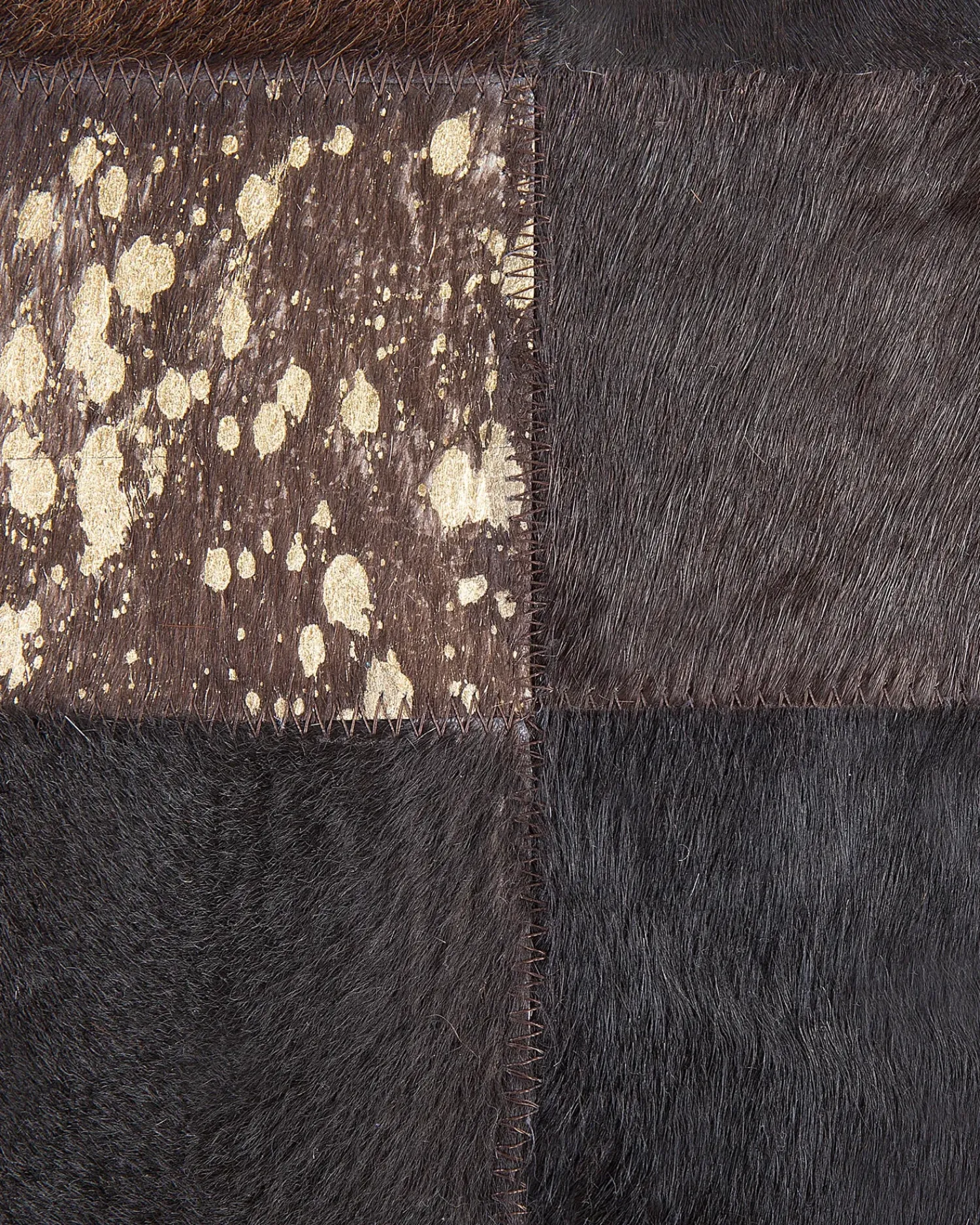 Hot Beliani Tappeto BANDIRMA Marrone Pelle naturale Marrone Oro