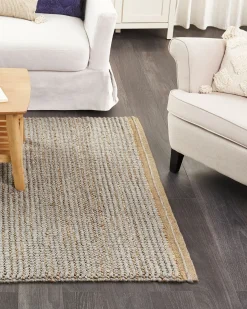 Beliani Tappeto BANOO Grigio 140 x 200 cm Lana Grigio Marrone