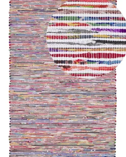 Clearance Beliani Tappeto BARTIN Bianco 160 x 230 cm Bianco Blu Rosa Rosso Multicolore
