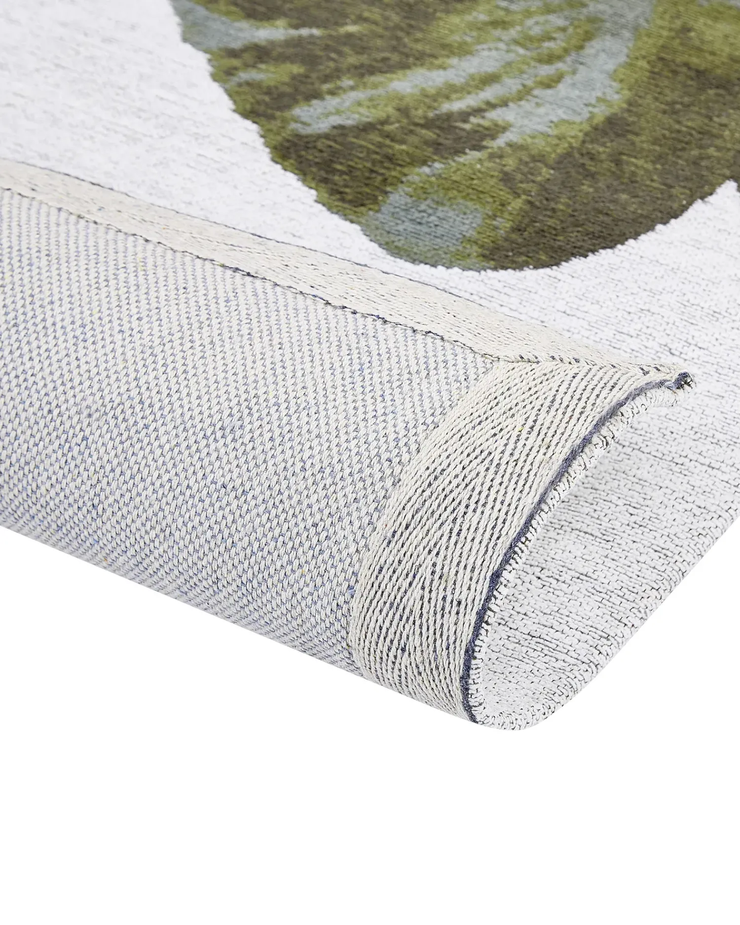 Hot Beliani Tappeto BARZAH Verde Cotone Bianco Verde