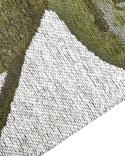 Hot Beliani Tappeto BARZAH Verde Cotone Bianco Verde