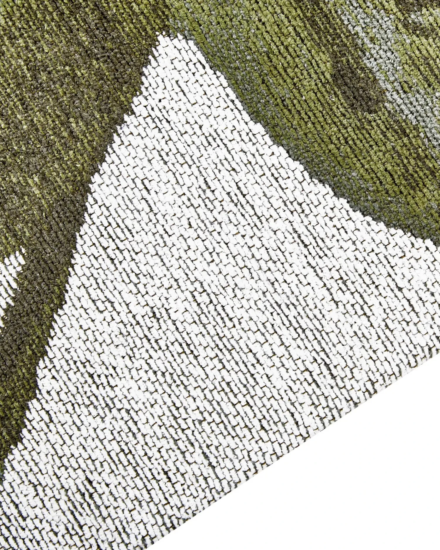 Hot Beliani Tappeto BARZAH Verde Cotone Bianco Verde