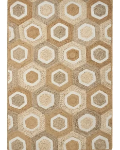Beliani Tappeto BASOREN Beige Iuta Beige Bianco