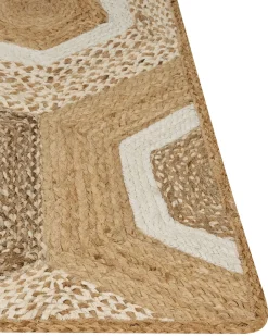 Beliani Tappeto BASOREN Beige Iuta Beige Bianco