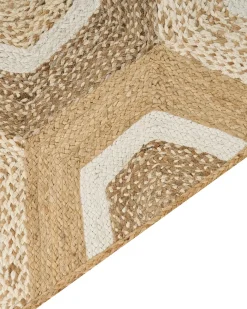 Beliani Tappeto BASOREN Beige Iuta Beige Bianco