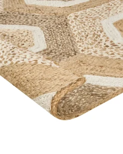 Beliani Tappeto BASOREN Beige Iuta Beige Bianco