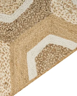 Outlet Beliani Tappeto BASOREN Beige Iuta Beige Bianco