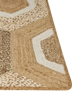 Outlet Beliani Tappeto BASOREN Beige Iuta Beige Bianco