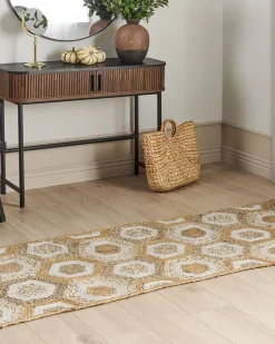 Outlet Beliani Tappeto BASOREN Beige Iuta Beige Bianco