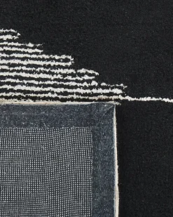Hot Beliani Tappeto BATHINDA Nero/Bianco Cotone Bianco Nero
