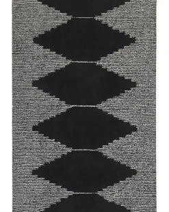 Hot Beliani Tappeto BATHINDA Nero/Bianco Cotone Bianco Nero
