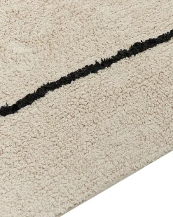 Best Beliani Tappeto BAYIR Beige 160 x 230 cm Cotone Beige Nero