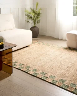 Sale Beliani Tappeto BEED Beige/Verde 160 x 230 cm Iuta Beige Verde