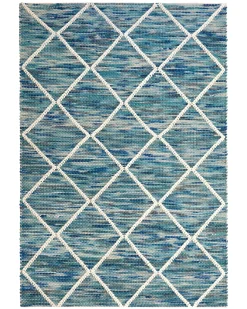 Best Beliani Tappeto BELENLI Blu 140 x 200 cm Lana Bianco Blu