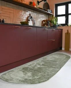 Clearance Beliani Tappeto BERANI scuro 80 x 250 cm Viscosa Verde