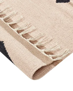Hot Beliani Tappeto BERDIK Multicolore Cotone Kilim Bianco Beige Nero Multicolore