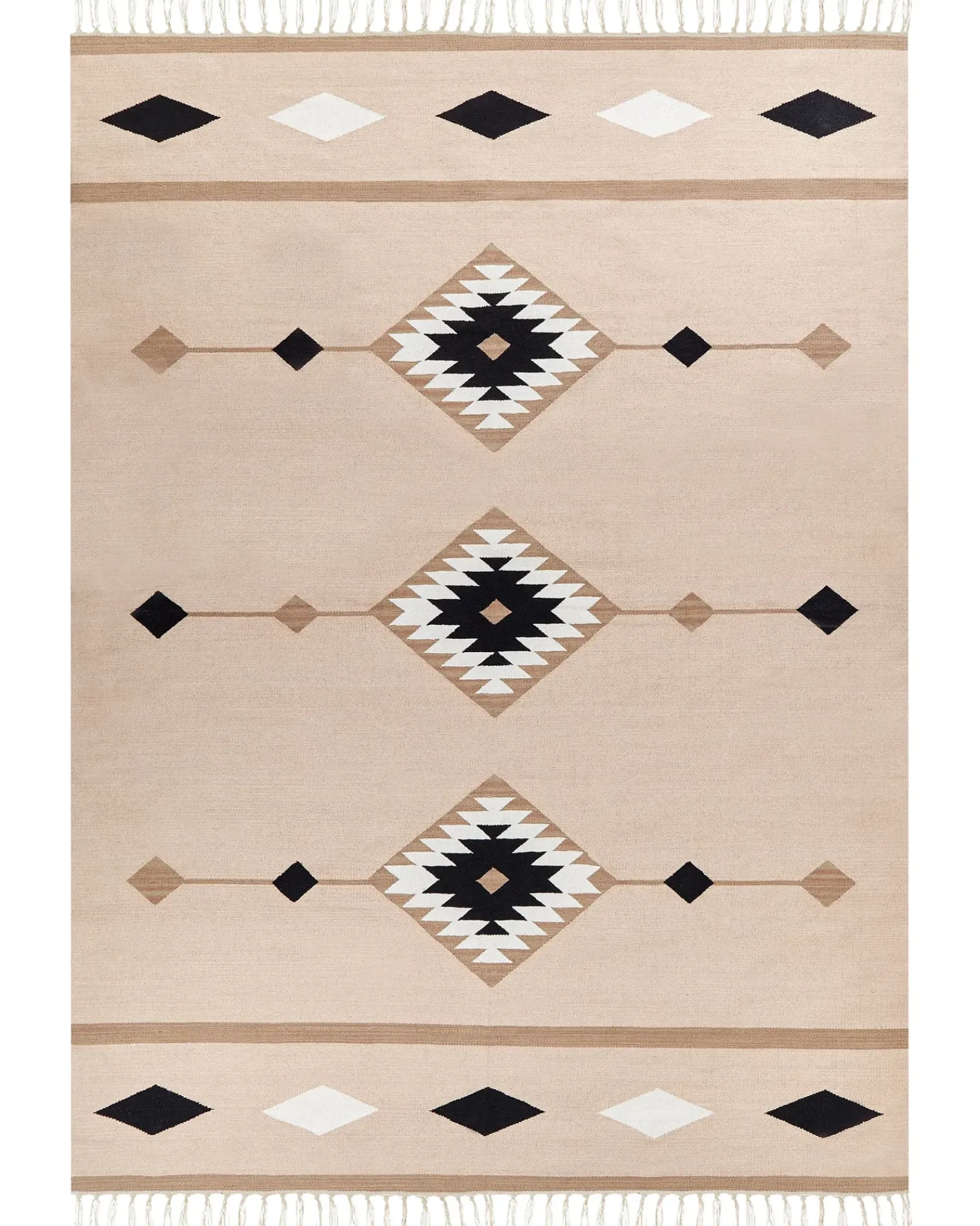 Hot Beliani Tappeto BERDIK Multicolore Cotone Kilim Bianco Beige Nero Multicolore
