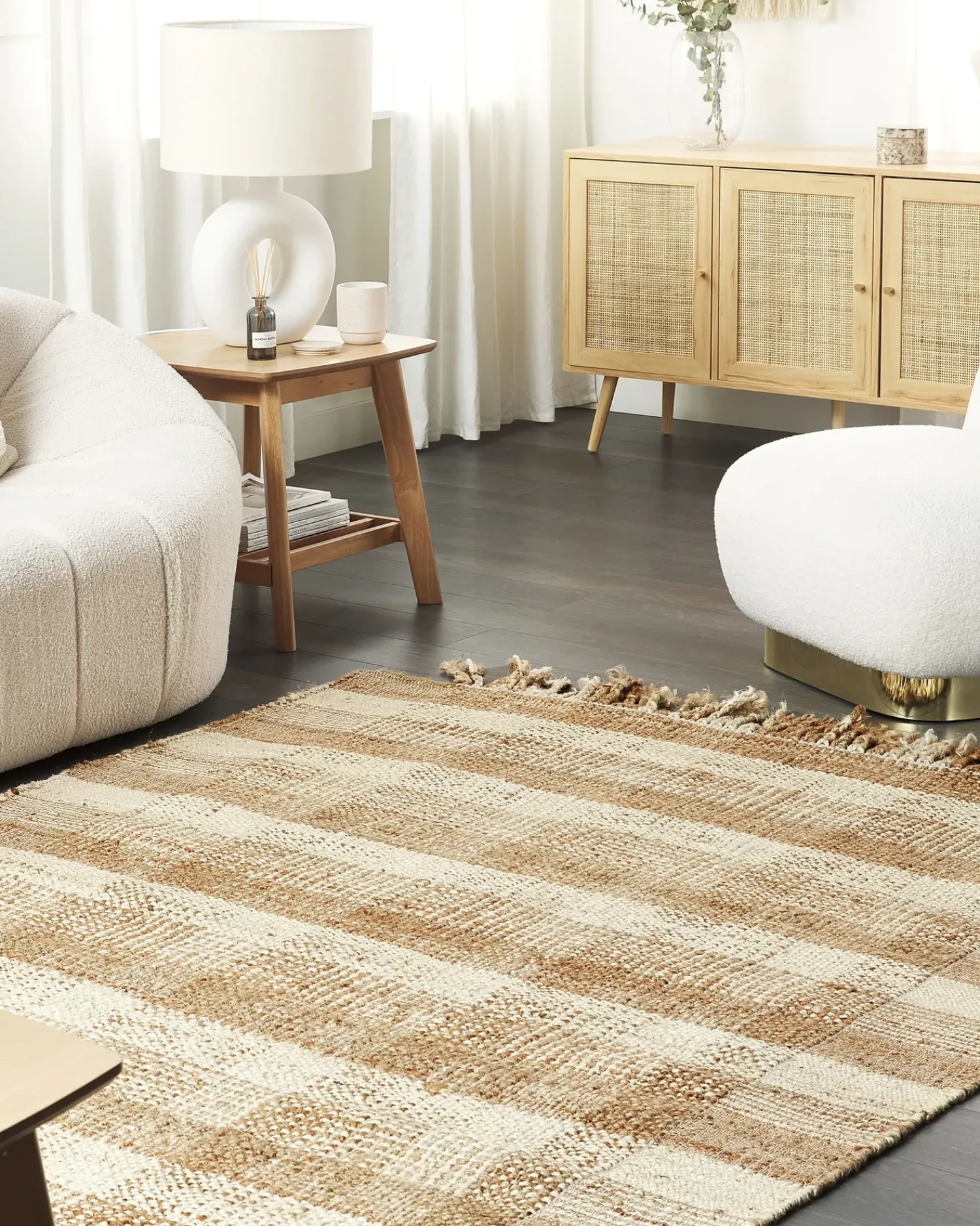 Sale Beliani Tappeto BERISSA Beige Iuta Beige Naturale