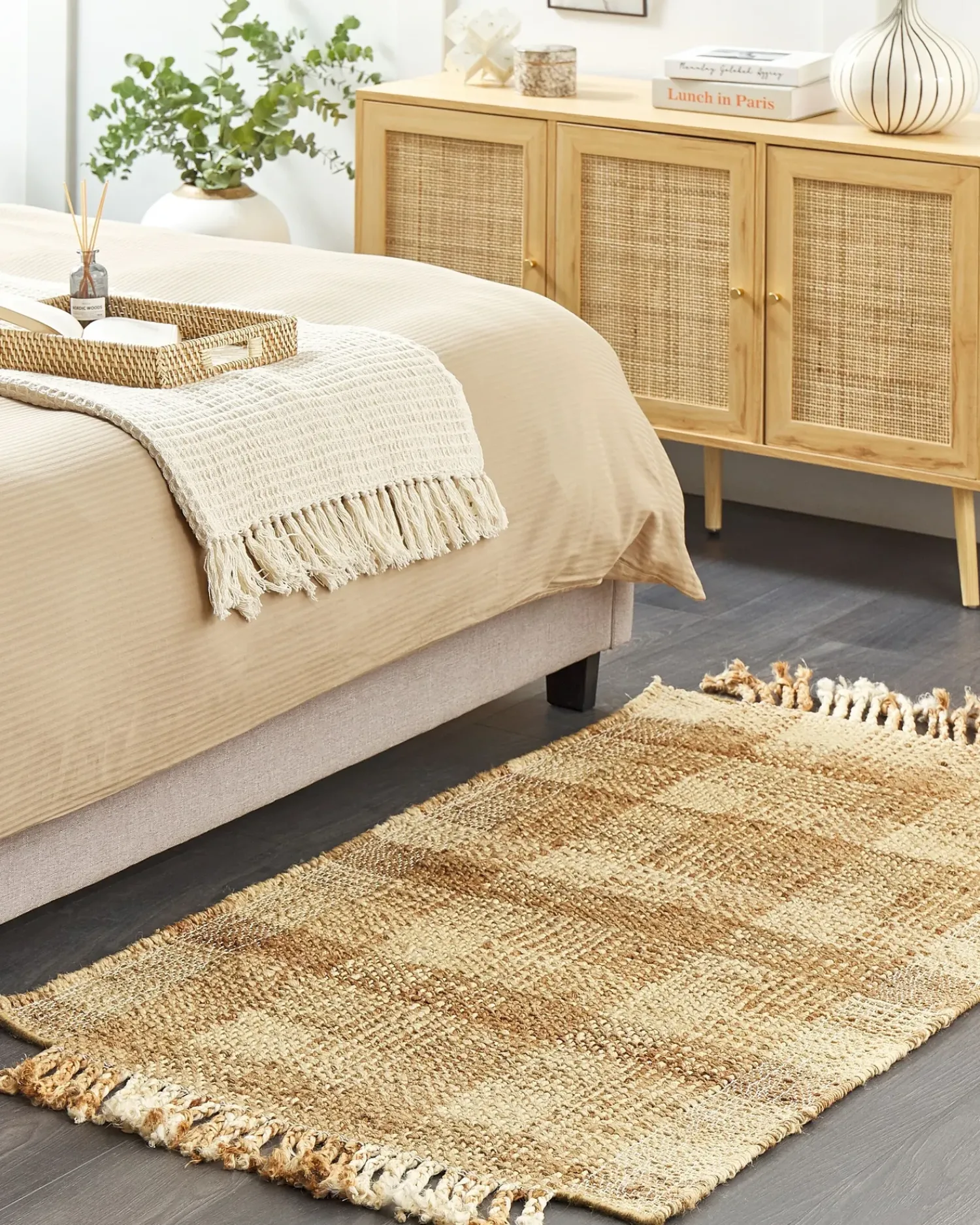 Beliani Tappeto BERISSA Beige Iuta Beige Naturale