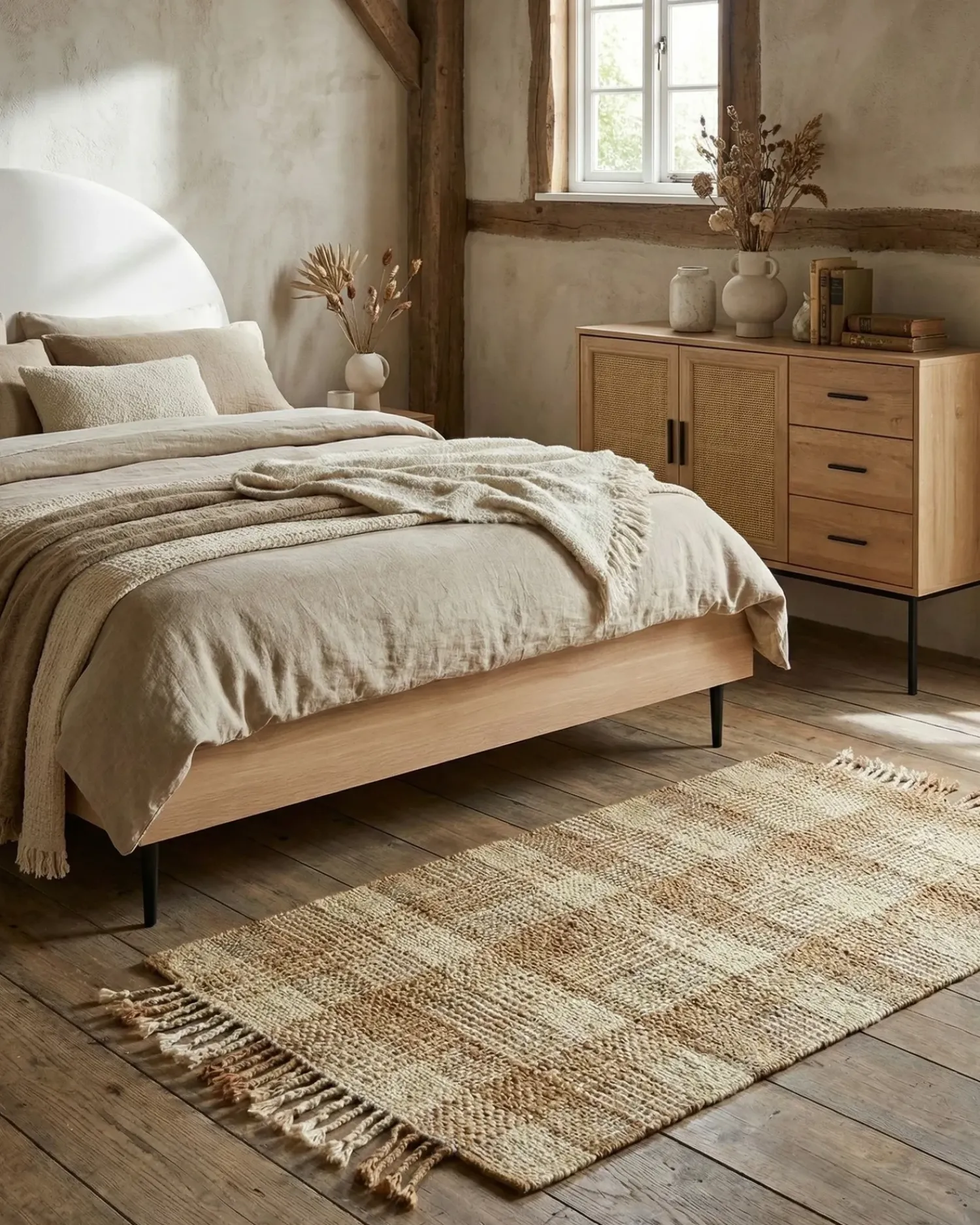 Beliani Tappeto BERISSA Beige Iuta Beige Naturale