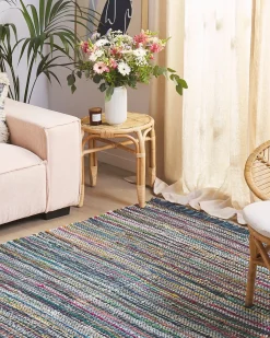 Hot Beliani Tappeto BESNI Cotone Blu
