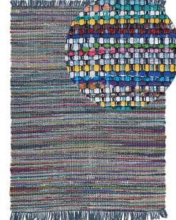 Hot Beliani Tappeto BESNI Cotone Blu
