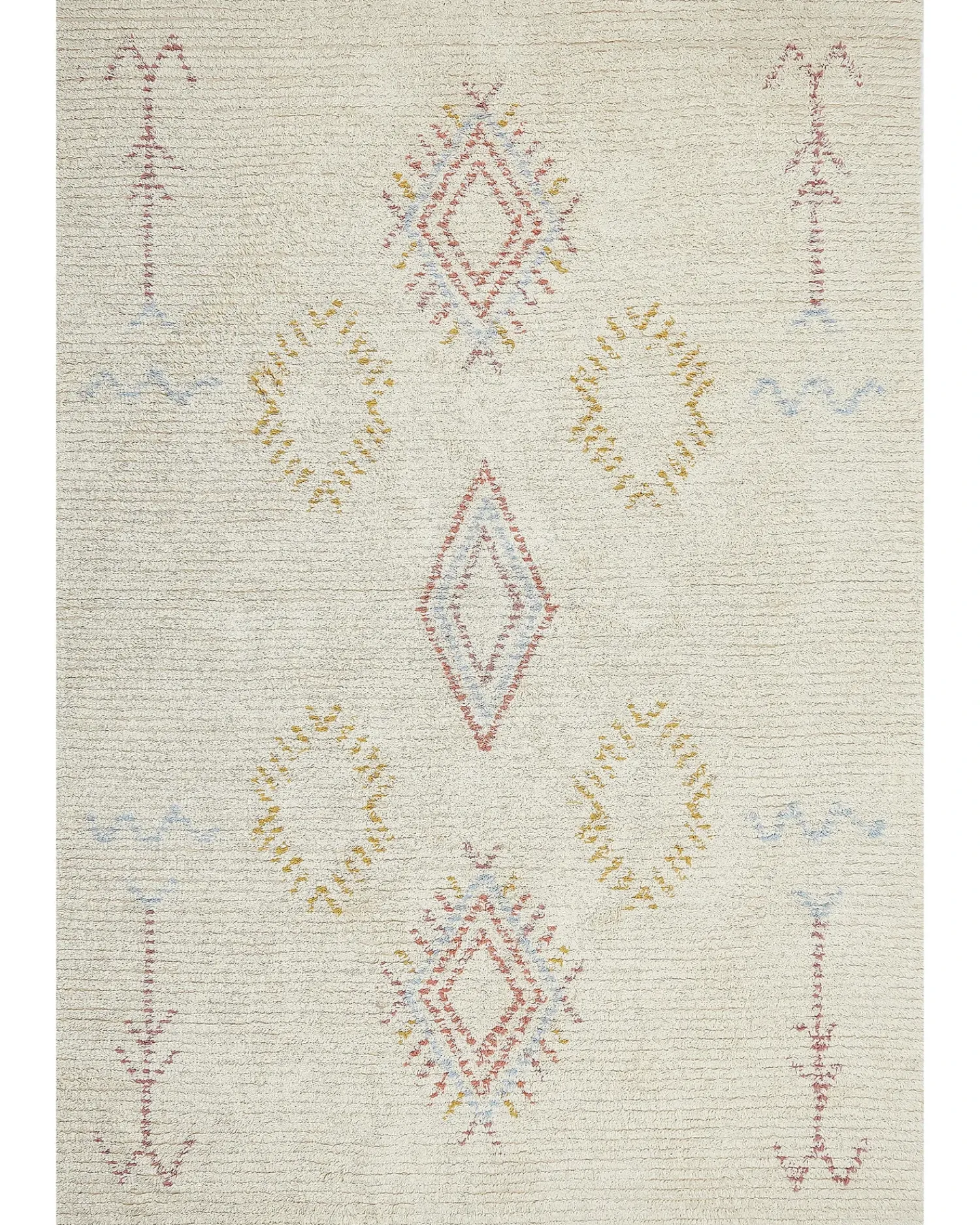 New Beliani Tappeto BETTIAH Beige Cotone Beige Blu Giallo Rosa