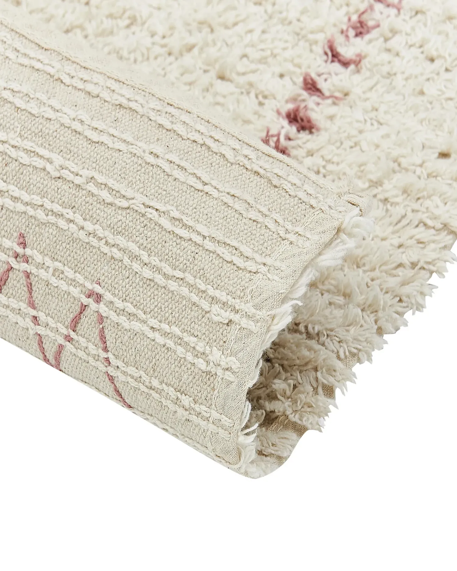New Beliani Tappeto BETTIAH Beige Cotone Beige Blu Giallo Rosa