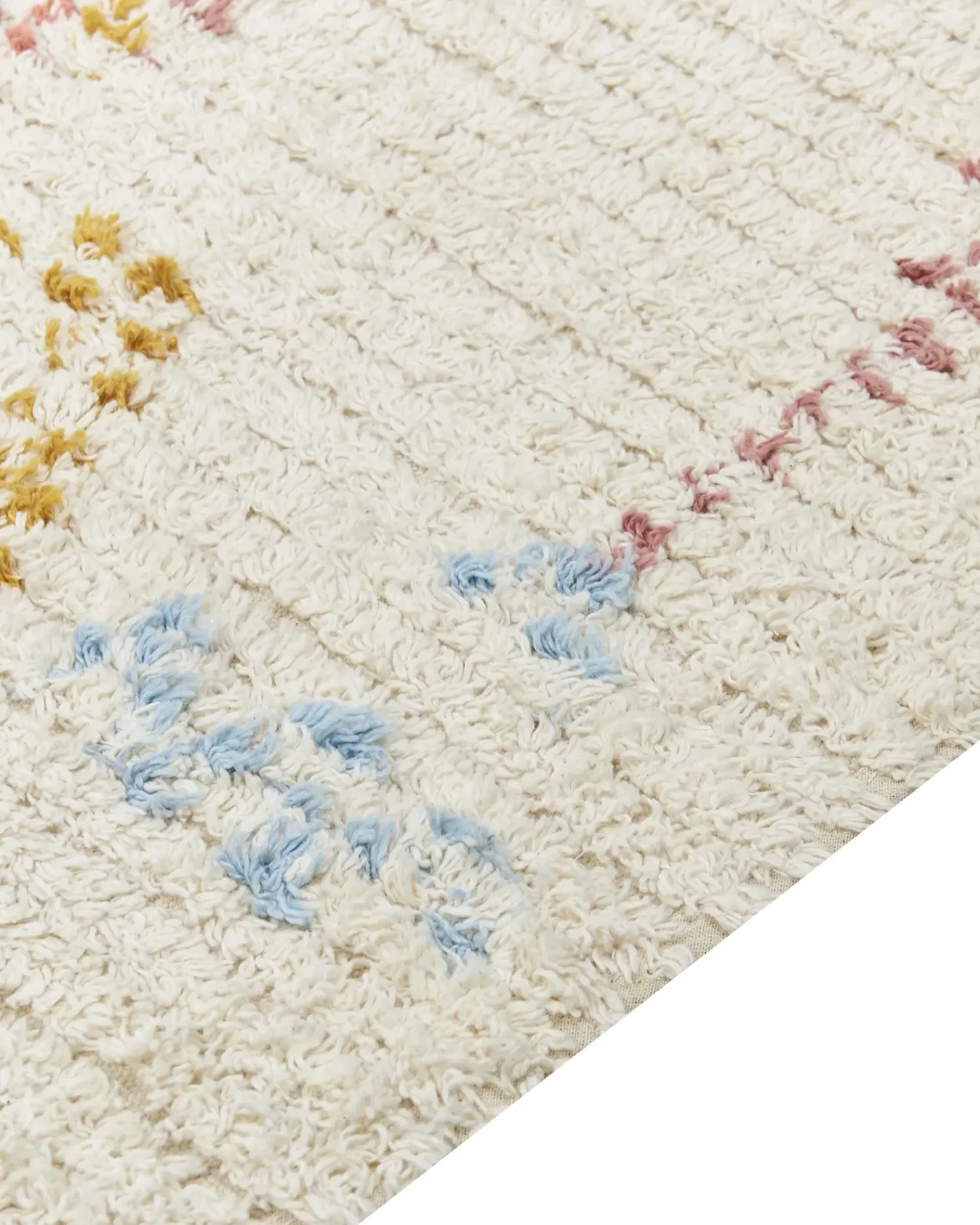 New Beliani Tappeto BETTIAH Beige Cotone Beige Blu Giallo Rosa