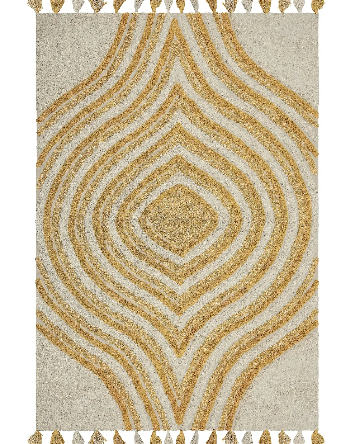 Hot Beliani Tappeto BINGOL Giallo Cotone Beige Giallo