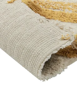 Hot Beliani Tappeto BINGOL Giallo Cotone Beige Giallo