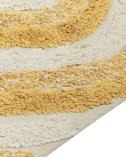 Hot Beliani Tappeto BINGOL Giallo Cotone Beige Giallo