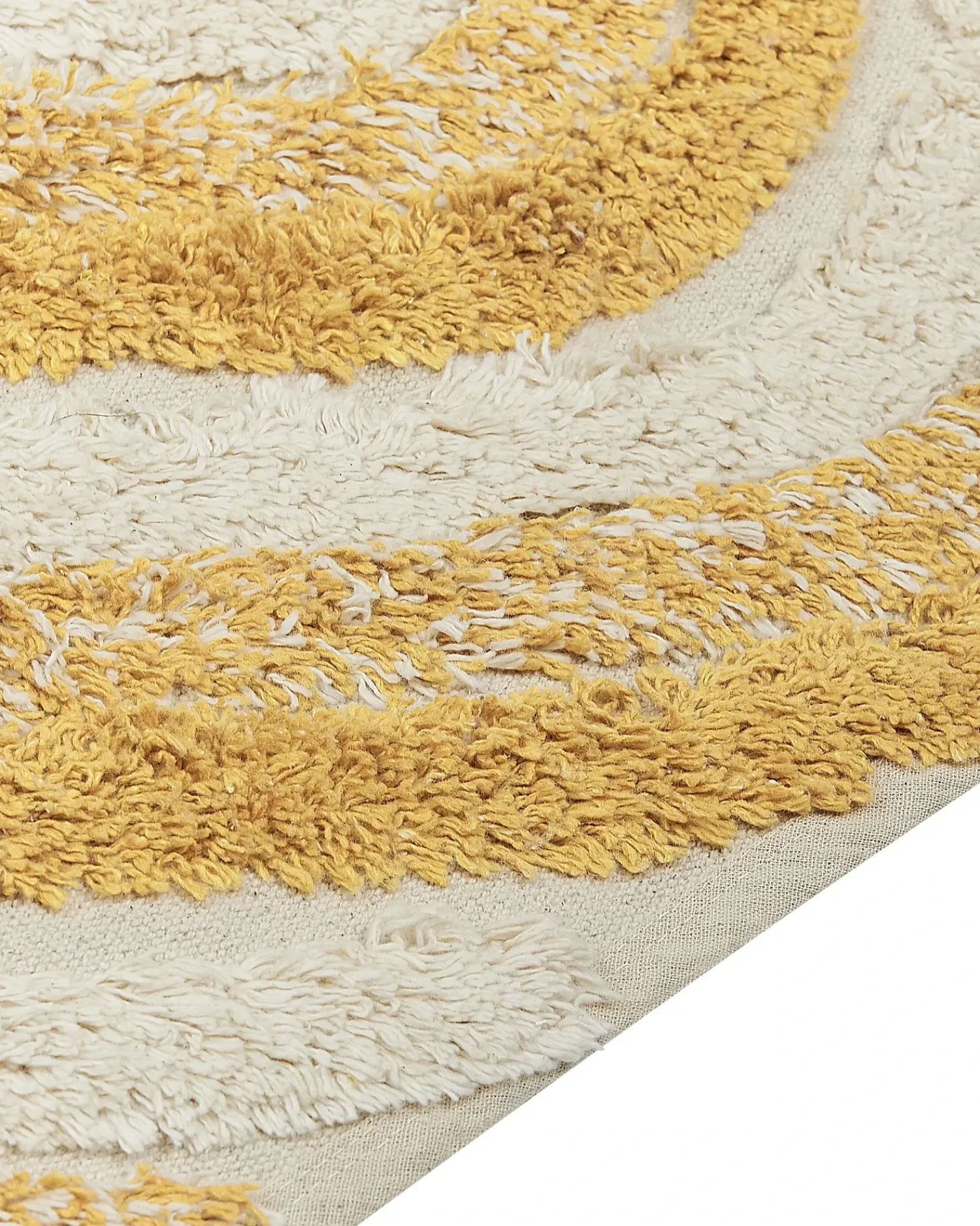 Hot Beliani Tappeto BINGOL Giallo Cotone Beige Giallo