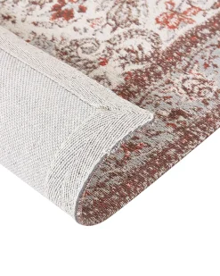Clearance Beliani Tappeto BINNISZ Rosso 80 x 150 cm Cotone Beige Rosso Verde Multicolore