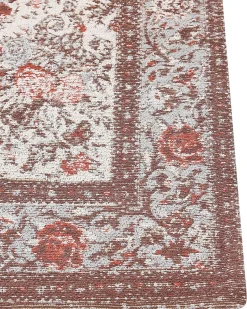 Clearance Beliani Tappeto BINNISZ Rosso 80 x 150 cm Cotone Beige Rosso Verde Multicolore