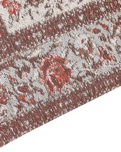 Clearance Beliani Tappeto BINNISZ Rosso 80 x 150 cm Cotone Beige Rosso Verde Multicolore
