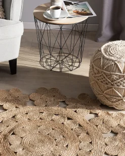 Clearance Beliani Tappeto BIRECIK ø 120 cm Iuta Beige