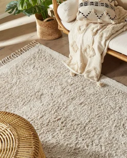Outlet Beliani Tappeto BITLIS chiaro Cotone Beige