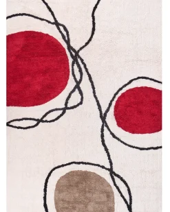 Discount Beliani Tappeto BOLAT Beige Cotone Beige Rosso Marrone Nero