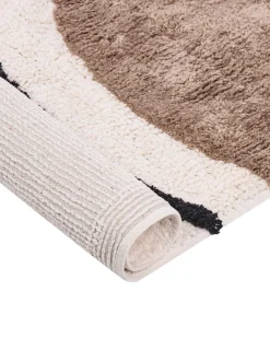 Online Beliani Tappeto BOLAT Beige Cotone Beige Rosso Marrone Nero