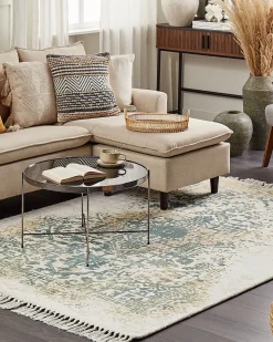 Best Beliani Tappeto BOYALI Beige chiaro Viscosa Beige Verde