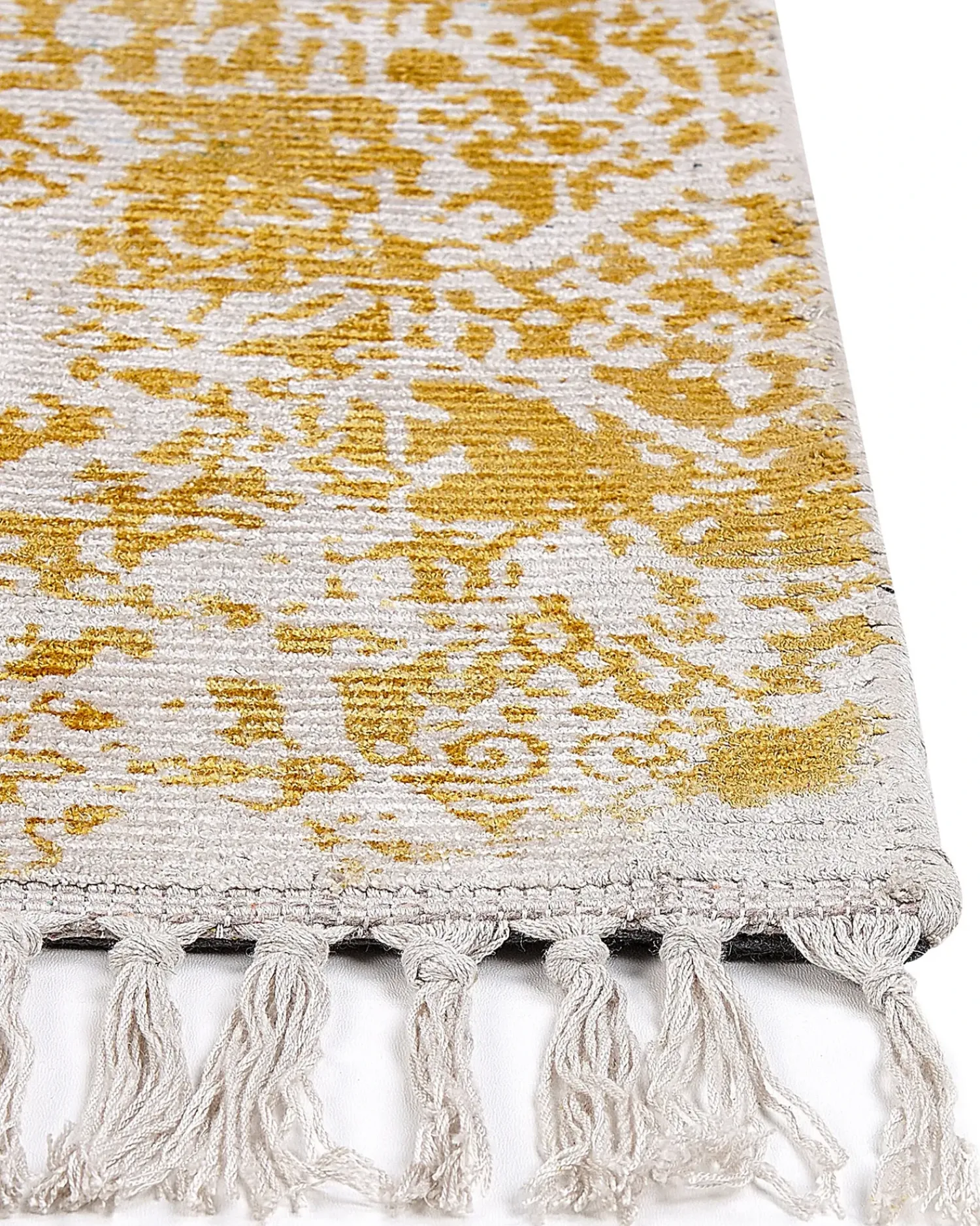 Sale Beliani Tappeto BOYALI Senape 80 x 150 cm Viscosa Beige Giallo