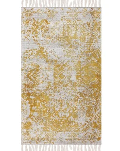 Sale Beliani Tappeto BOYALI Senape 80 x 150 cm Viscosa Beige Giallo