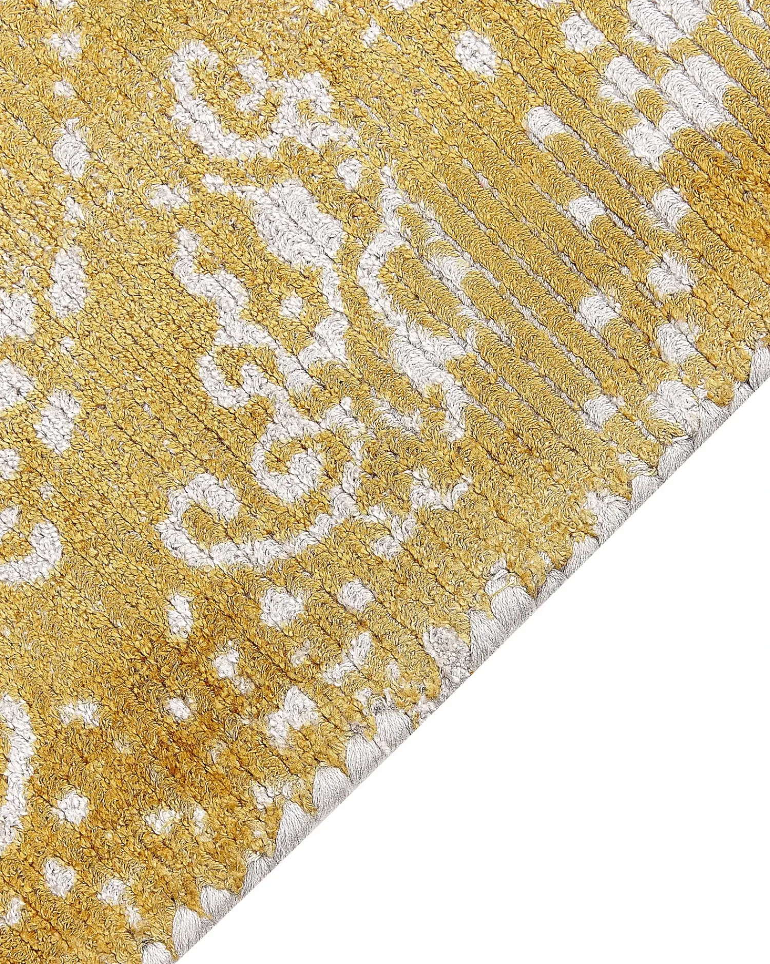 Sale Beliani Tappeto BOYALI Senape 80 x 150 cm Viscosa Beige Giallo