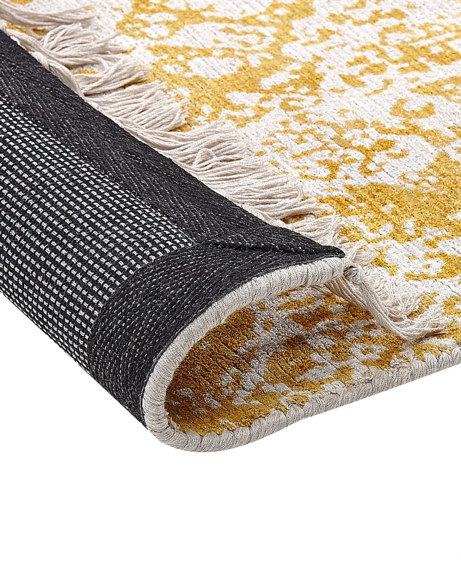 Sale Beliani Tappeto BOYALI Senape 80 x 150 cm Viscosa Beige Giallo