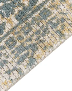 Best Beliani Tappeto BOYALI Verde scuro Viscosa Beige Giallo Verde
