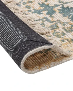 Best Beliani Tappeto BOYALI Verde scuro Viscosa Beige Giallo Verde