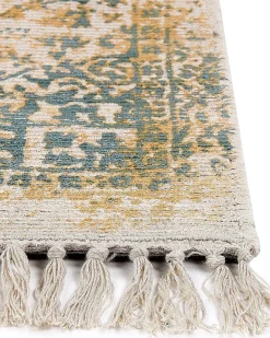 Best Beliani Tappeto BOYALI Verde scuro Viscosa Beige Giallo Verde