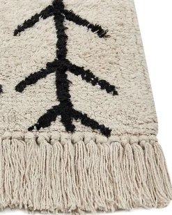 Beliani Tappeto BOZKIR Beige 160 x 230 cm Cotone Beige Nero