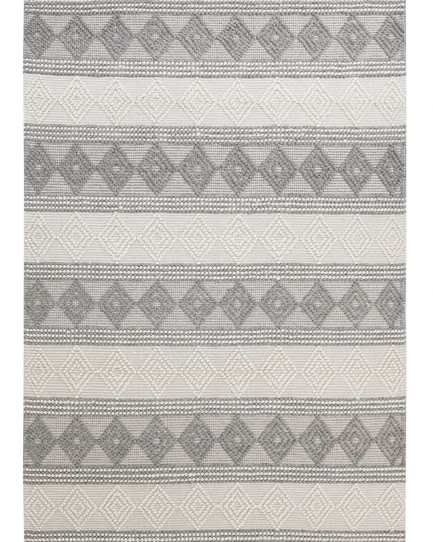 New Beliani Tappeto BOZOVA Beige chiaro Lana Beige Grigio